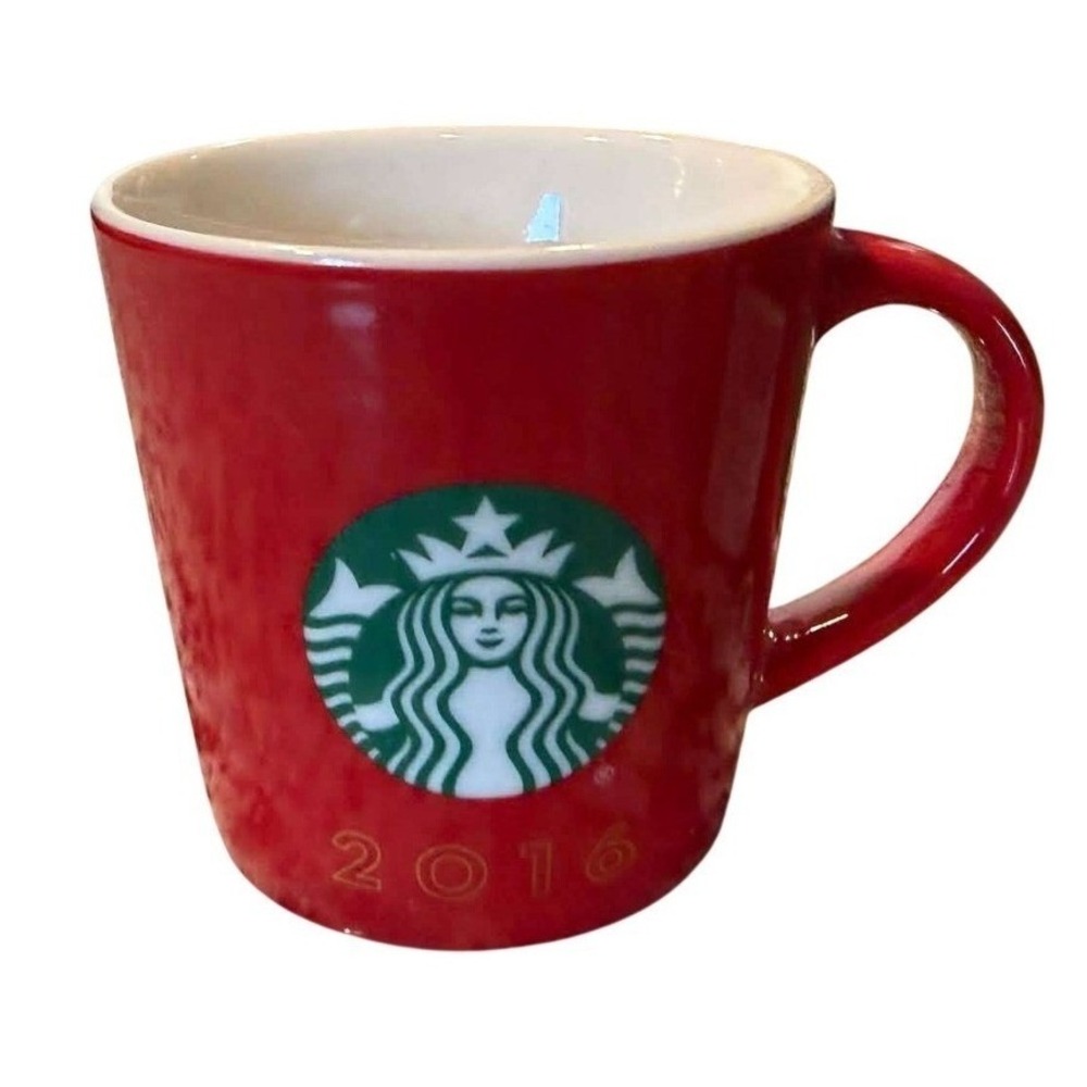 Starbucks 2016 Holiday Confetti Red Demitasse Espresso Mug 3 oz NIB
